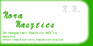 nora masztics business card